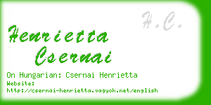 henrietta csernai business card